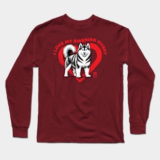 I Love My Siberian Husky - I Love my dog - Durable dog Long Sleeve T-Shirt